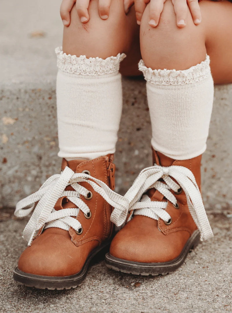 Lace Top Knit Knee Highs