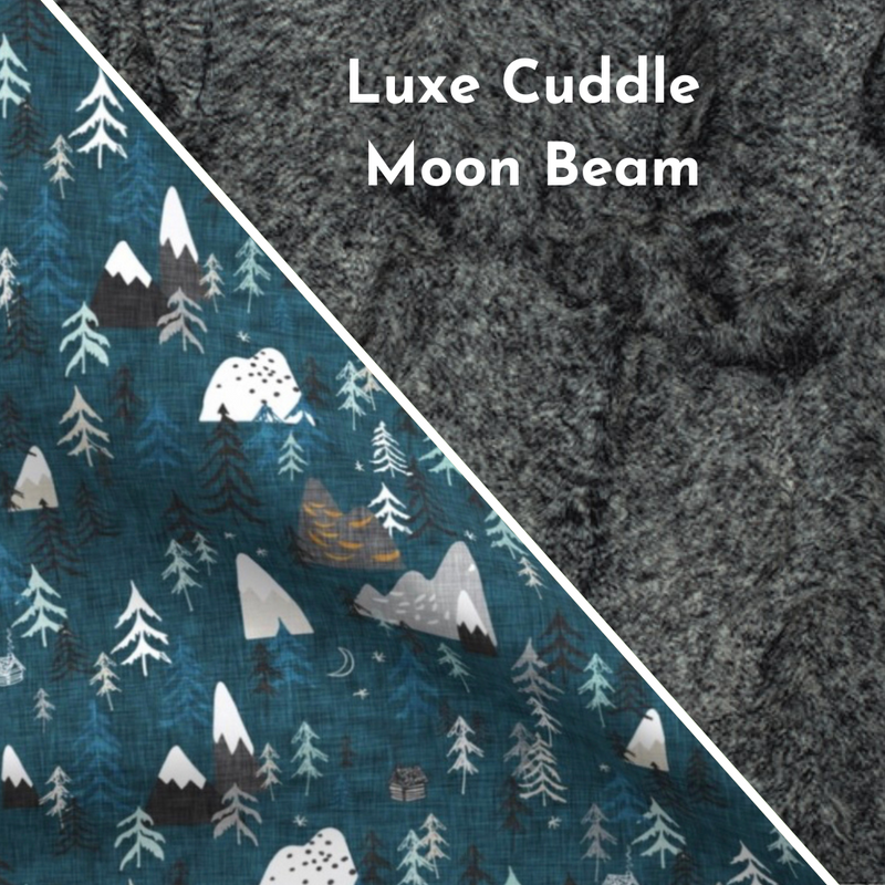 Design Your Own Minky Blanket in Midnight Forest Peaks