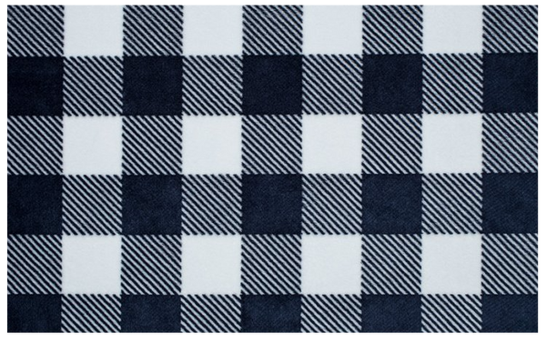 Crib Sheet in Navy and White Plaid Minky