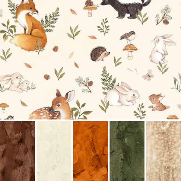 Design Your Own Minky Blanket in Little Forest Friends