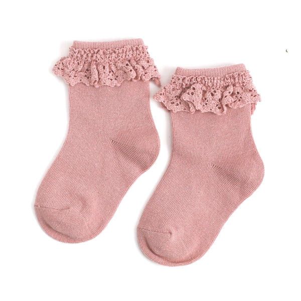 Blush Lace Midi Sock
