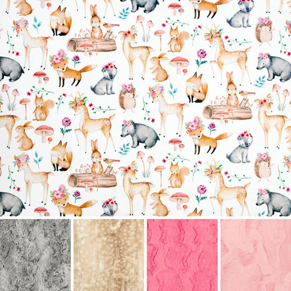 Design Your Own Minky Blanket in Sweet Darlings Woodland