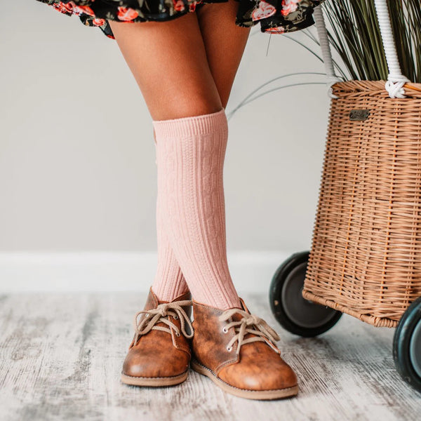 Cable Knit Knee Highs