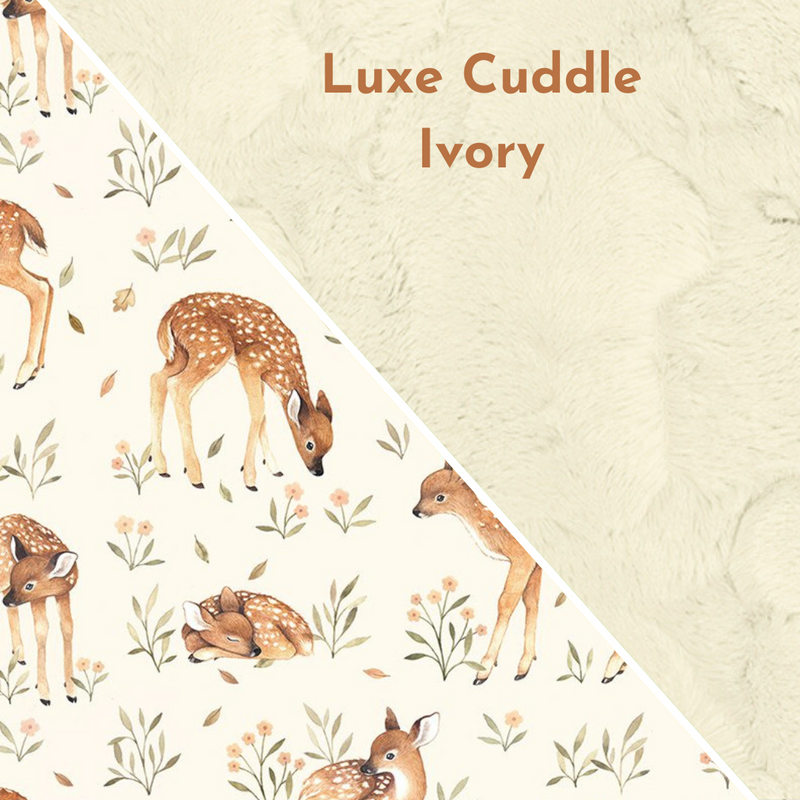 Design Your Own Minky Blanket in Little Fawn in Cream