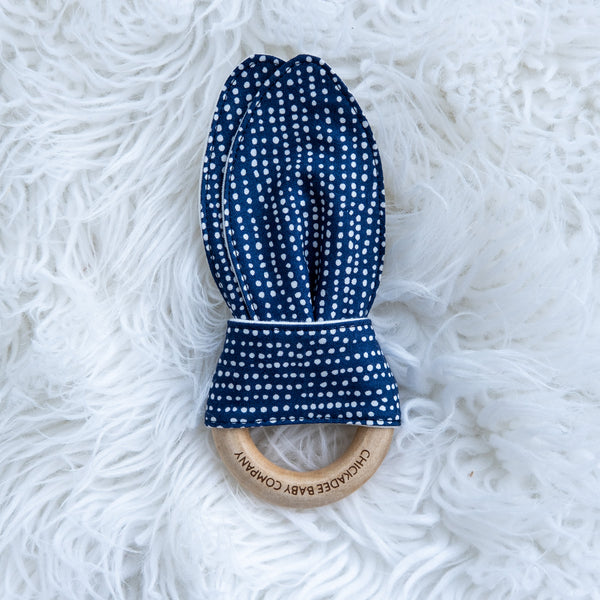 Navy Moonscape Birch Teething Ring
