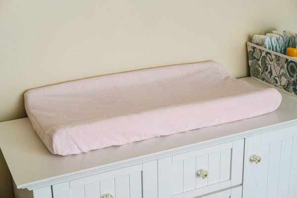 Contoured Changing Pad Cover in Baby Pink