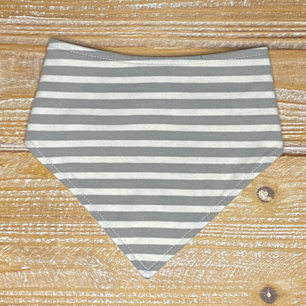 Bandana Bib in Gray Stripes