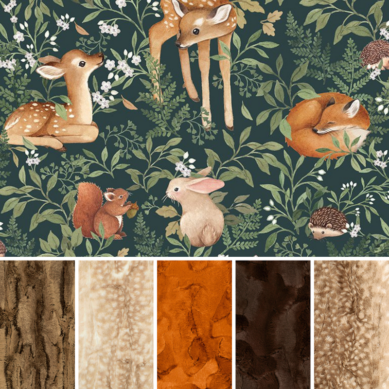 Design Your Own Minky Blanket in Little Fawn and Friends