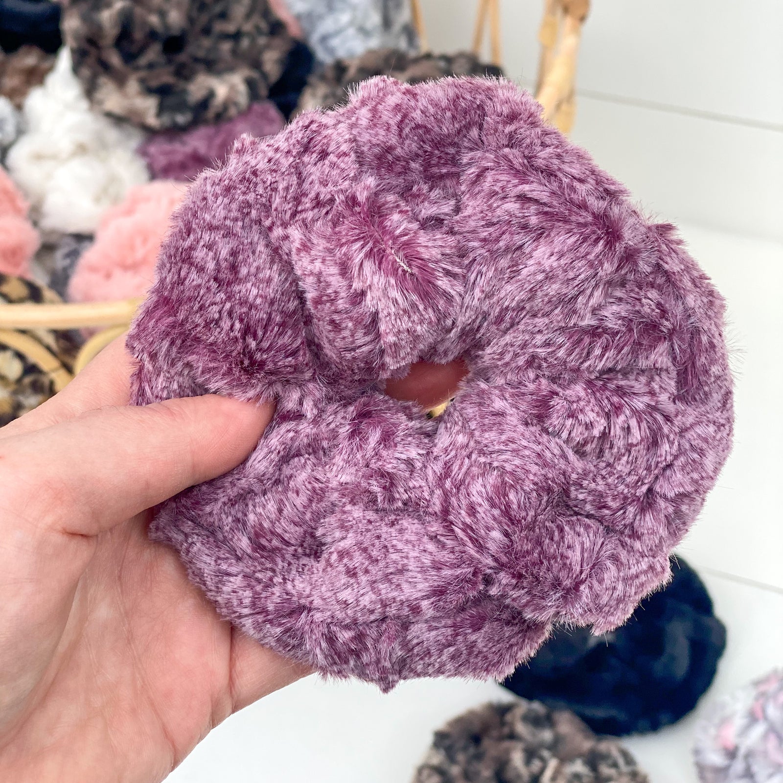 8 Minky scrunches Seal Cosmic Luxe Minky Scrunchie – Sister Bows & Scrunchies main image 2