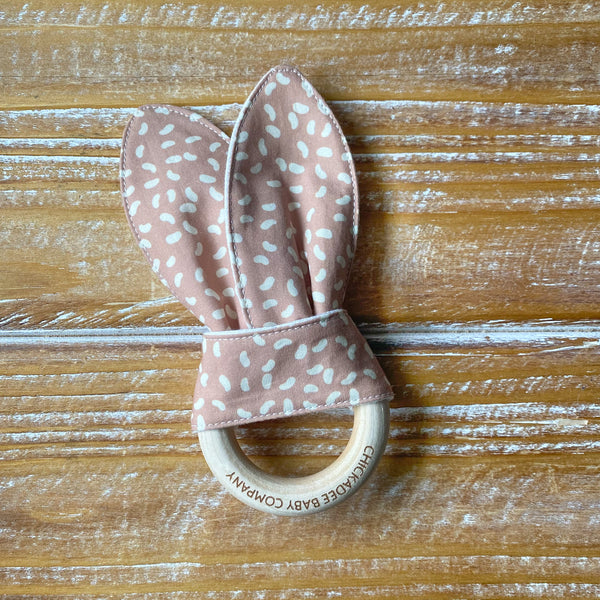 Jelly Beans in Berry Pink Birch Teething Ring