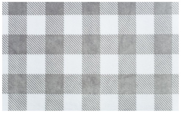 Crib Sheet in Gray and White Plaid Minky